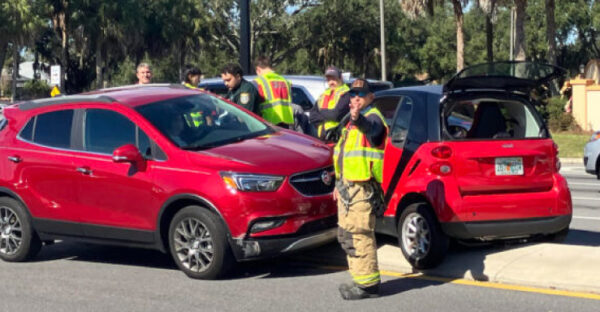 Smart car driver ticketed after landing on median in crash in The ...