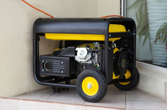 Portable yellow and black power generator.