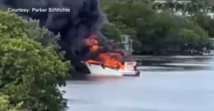 Boat catches fire in canal near Fort Lauderdale-Hollywood International ...