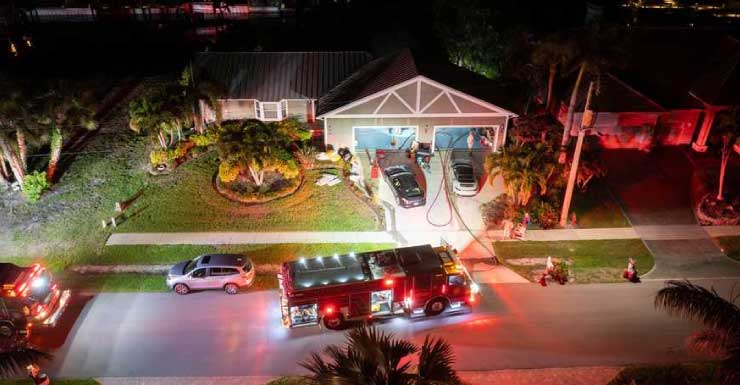 Fire sparks in attic of Marco Island home