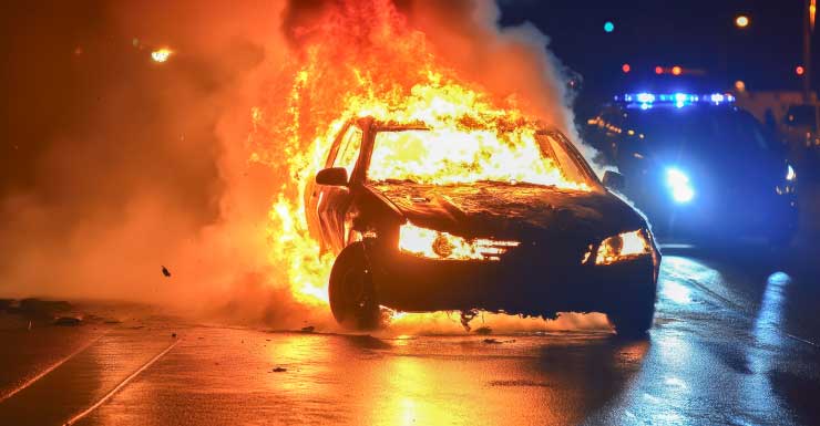 VIDEO: Car goes up in flames on I-95 in Brevard County