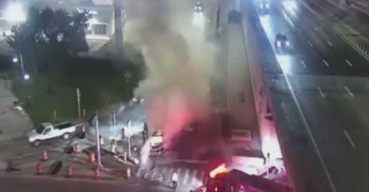 2 escape car fire that shut down Palmetto Expressway exit in NW Miami-Dade