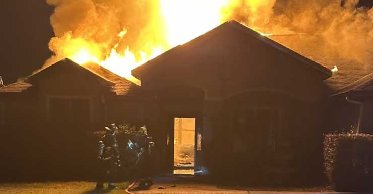 Dozens of firefighters battle early morning house fire in Marion County