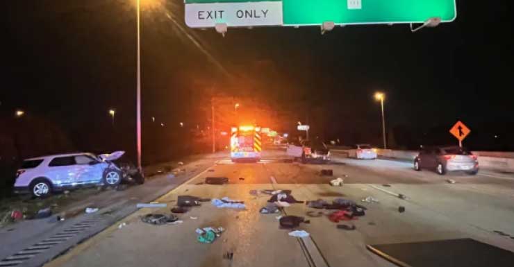 Speeding driver slams into vehicle parked on I-4