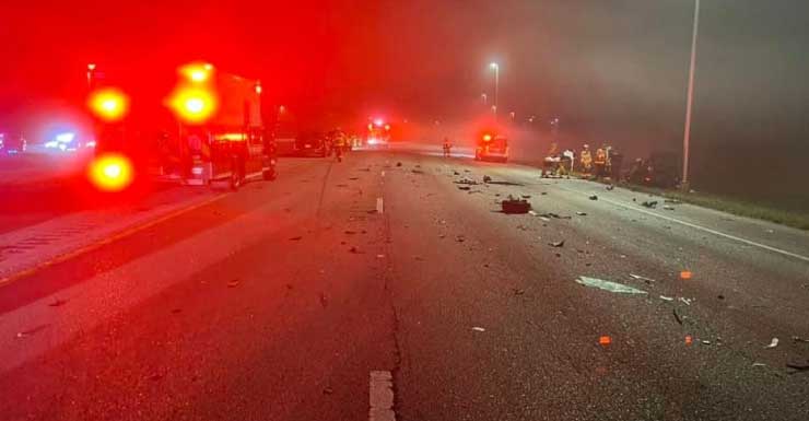 Two dead, one injured after early morning wrong way crash on I-95 in Martin County
