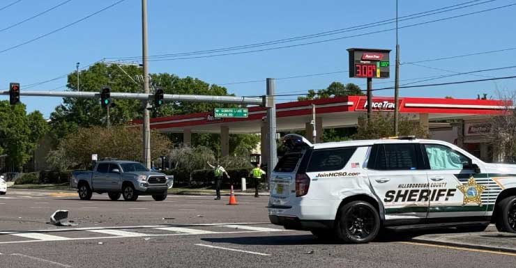 Video shows HCSO cruiser hit by truck while responding to call in Brandon