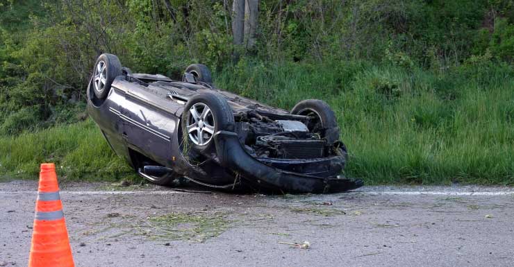 Traffic congestion along I-75 after rollover accident