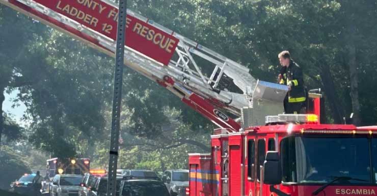 1 flown to hospital with burns following Escambia County house fire