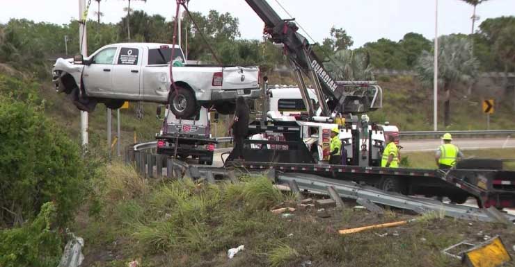 Crash involving truck closes I-95 northbound exit ramp in Palm Beach County