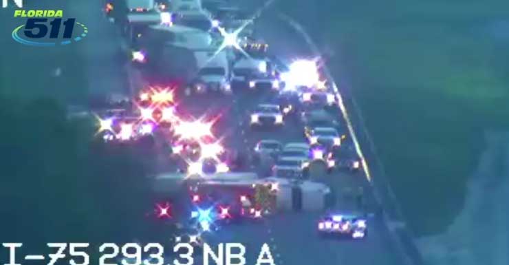 Crash shuts down stretch of I-75 in Hernando County: Florida Highway Patrol.