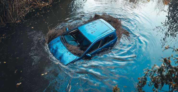 Crews respond after car crashes into canal in Pompano Beach