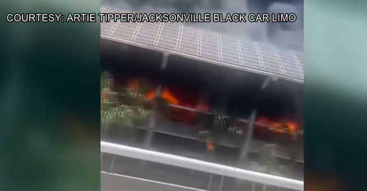 Jacksonville International Airport garage catches on fire, airport reopens