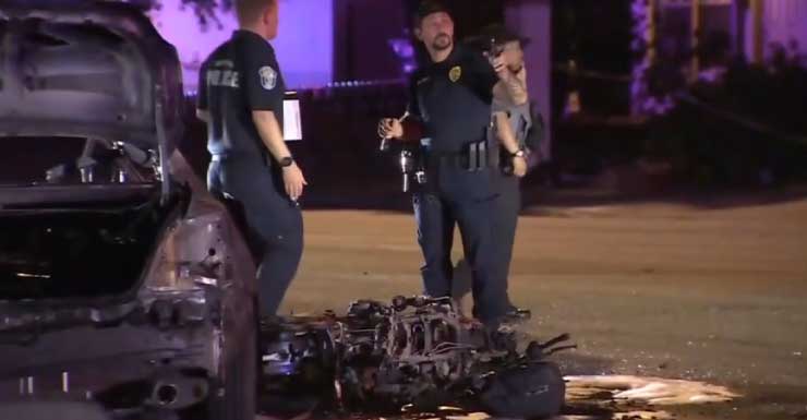 Motorcyclist involved in fiery Hollywood crash that injured 2 others has died, police say