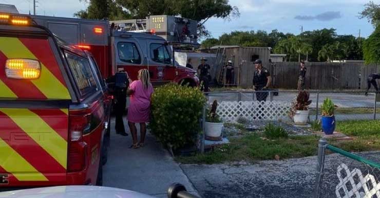 Shipping container fire displaces woman and 4 dogs in Delray Beach