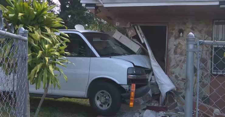 Van slams into Miami-Dade home