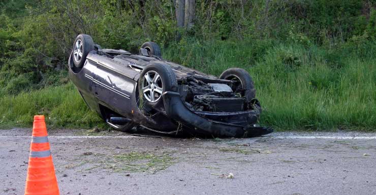 5 miles of slow traffic on I-75 due to overturned vehicle