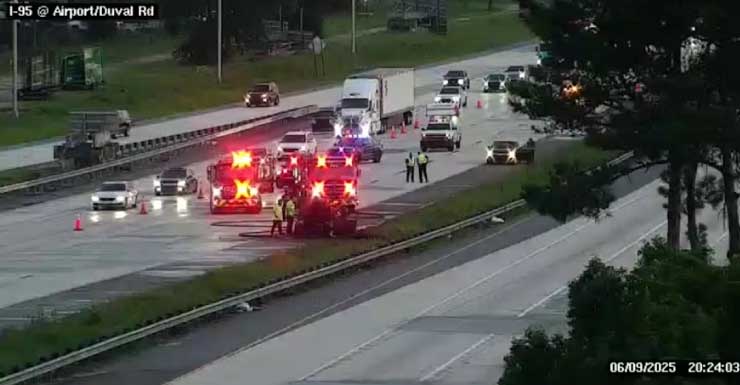 All lanes reopen on I-95 North at Airport Road after vehicle fire
