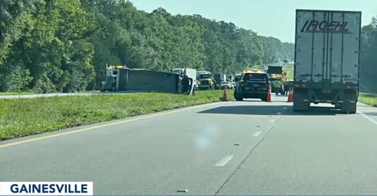 Crews clear Waldo Road after semi-truck spills rocks