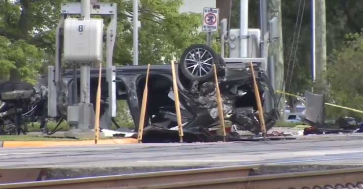 Driver hospitalized after car collides with Brightline train in Pompano Beach