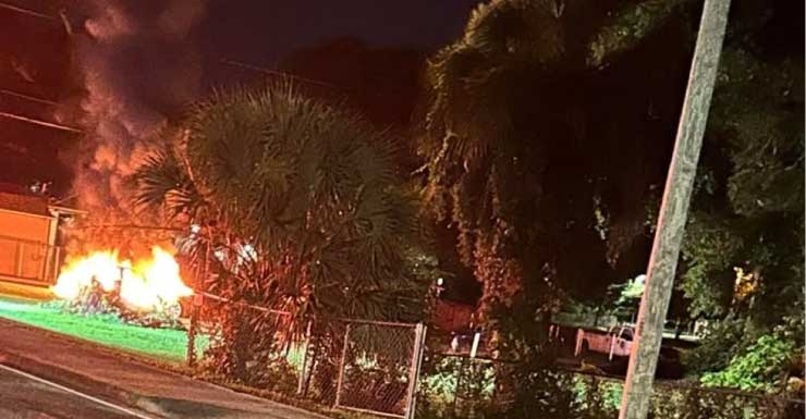 Electric car fire under investigation in Escambia County