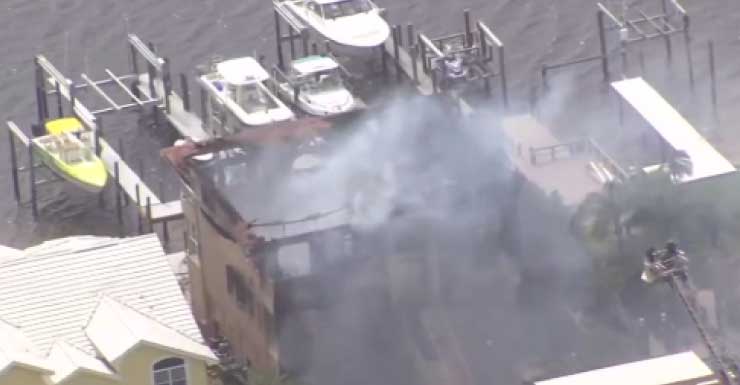 Fire rips through waterside home in New Port Richey