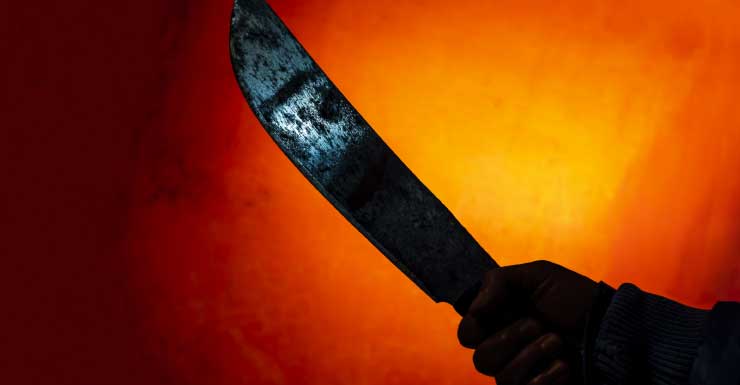 Man stabbed with machete, driven to hospital by his attacker