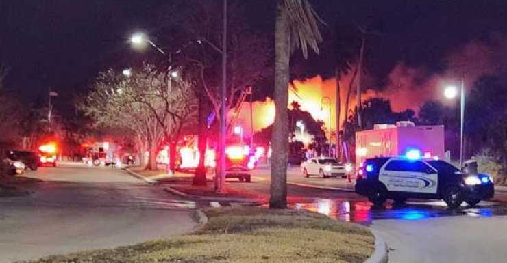 Massive fire erupts at The Boathouse Tiki Bar & Grill in Cape Coral