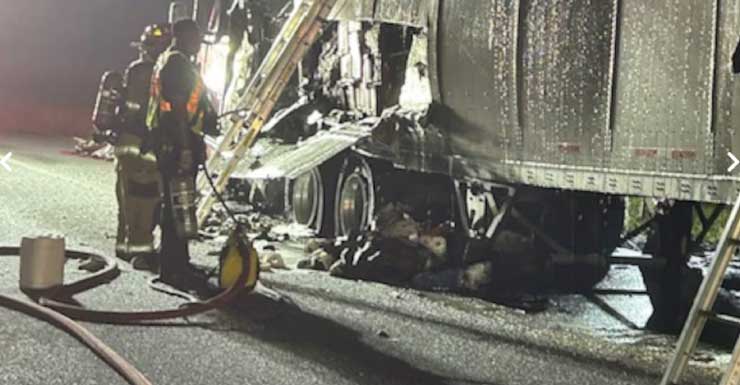 Semi-truck fire on I-75 blocks lanes in Alachua County