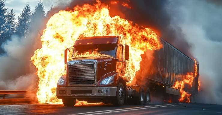 Semi-truck goes up in flames after crashing on Alligator Alley in Broward County