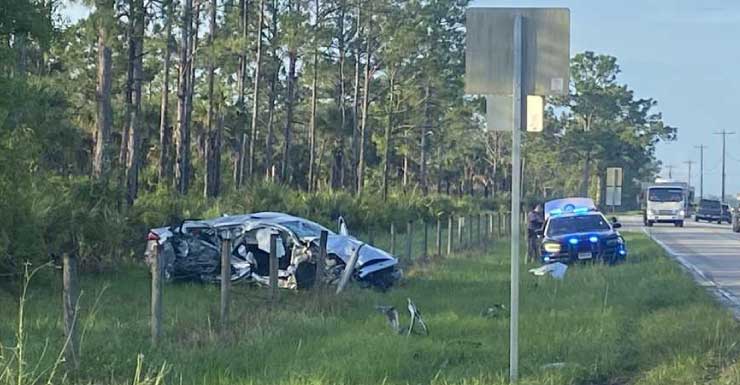 Two-vehicle crash on Corkscrew Road sends two people to the hospital