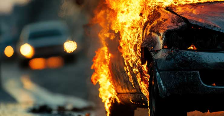 Video shows car erupt in flames in Lauderhill; driver hospitalized
