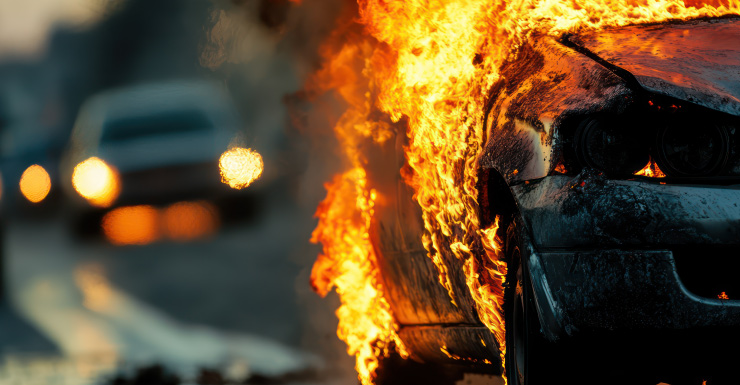 Car Fire closes 2 Northbound Lanes on I-75 in Bonita Springs