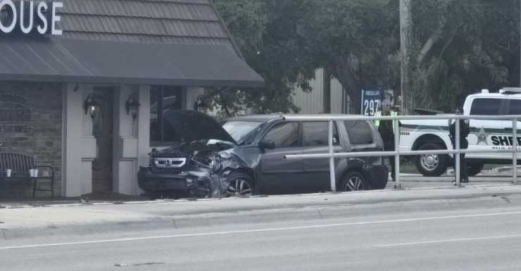 Car crashes near famed Okeechobee Steakhouse in West Palm Beach