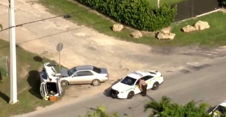 MDSO court employee hospitalized after hit-and-run rollover crash in SW Miami-Dade