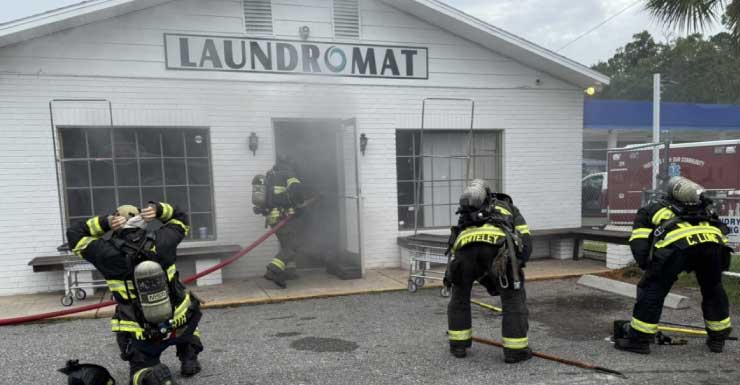 Off-duty firefighter enters Ocala laundromat, knocks down dryer fire