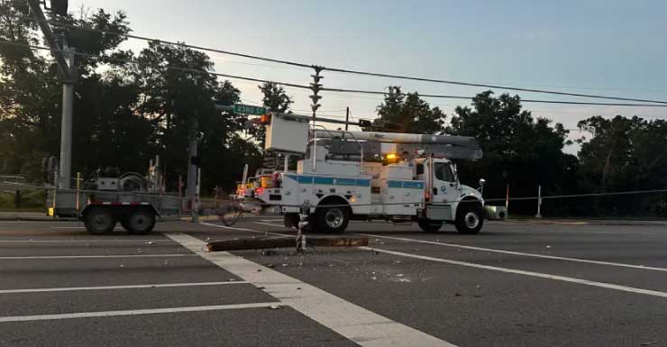 Vehicle collision causes temporary power outage in Panama City