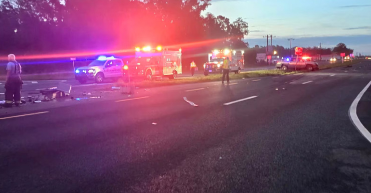1 person hurt in 4-vehicle crash on US Highway 19