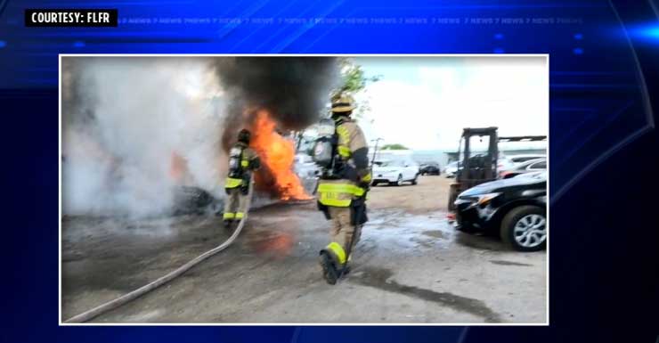 10 vehicles damaged after fire sparks at Fort Lauderdale car lot