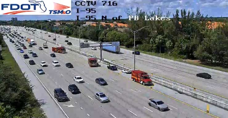 Crash on I-95 North near Palm Beach Lakes Blvd. closes two lanes, causing traffic delays