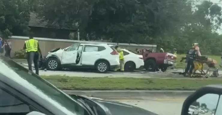 Deadly crash investigation underway after red Tacoma goes airborne in Palm Springs