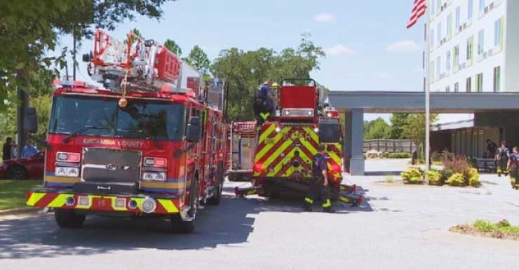 Escambia County Courtyard by Mariott Hotel evacuated due to fire; No injuries reported