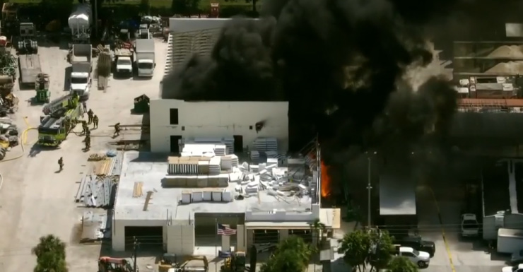 Fire erupts at Opa-locka warehouse