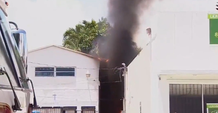 Firefighters extinguish blaze near Biscayne Boulevard in Miami that prompted nearby evacuations