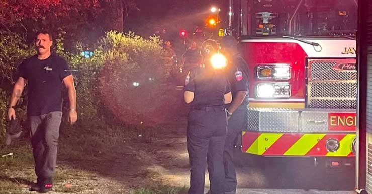 Firefighters respond to shed and camper fire in Jay