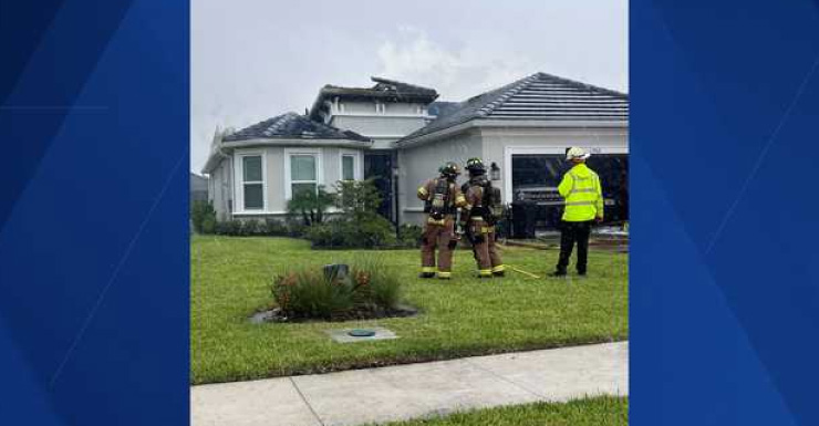 Flames spread through home's attic, causing roof to collapse in Lee County
