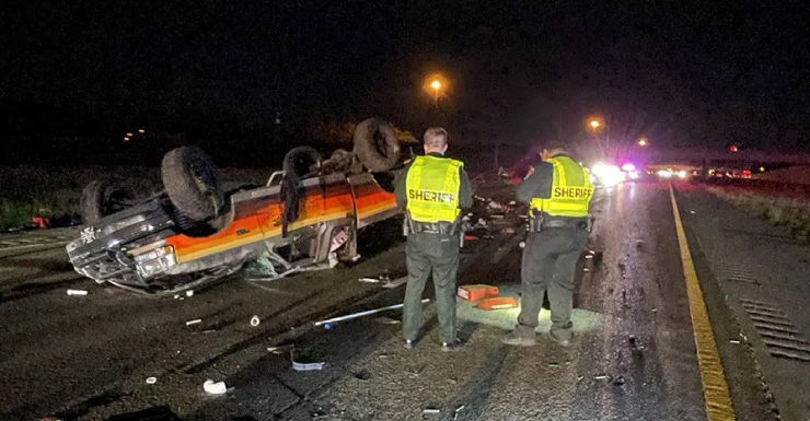 Florida man killed after pickup truck flips on I-4 in Polk County