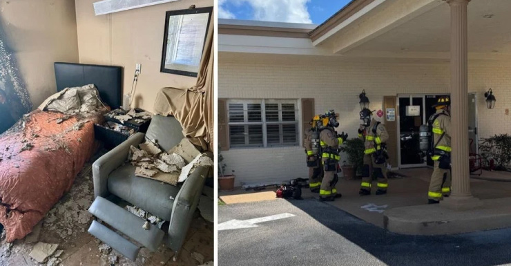 GALLERY: Fire erupts at senior center, 28 displaced; cigarette suspected