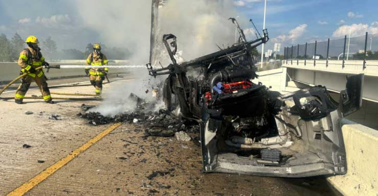 I-275 and I-4 lanes now open in all directions after crash and semi-truck fire: Florida Highway Patrol