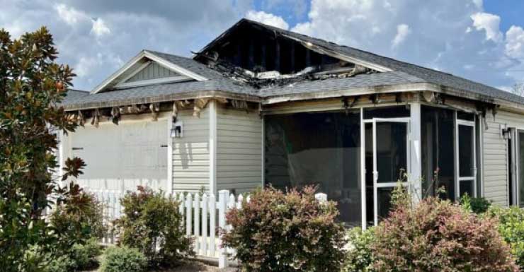 Lightning strike ignites blaze at home in The Villages