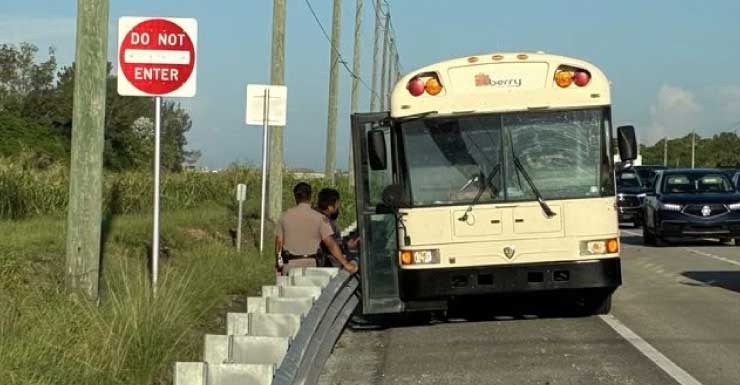 Migrant worker bus rear ended on Southern Blvd. in Loxahatchee